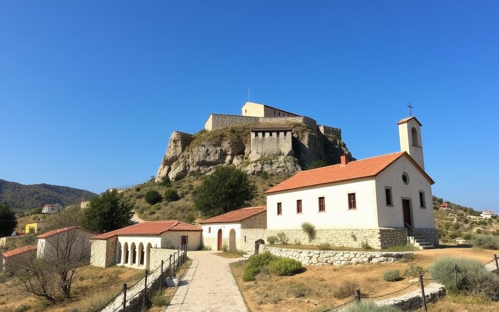 Ein Bild von Kalopanagiotis mit dem Kloster Agios Ioannis Lampadistis