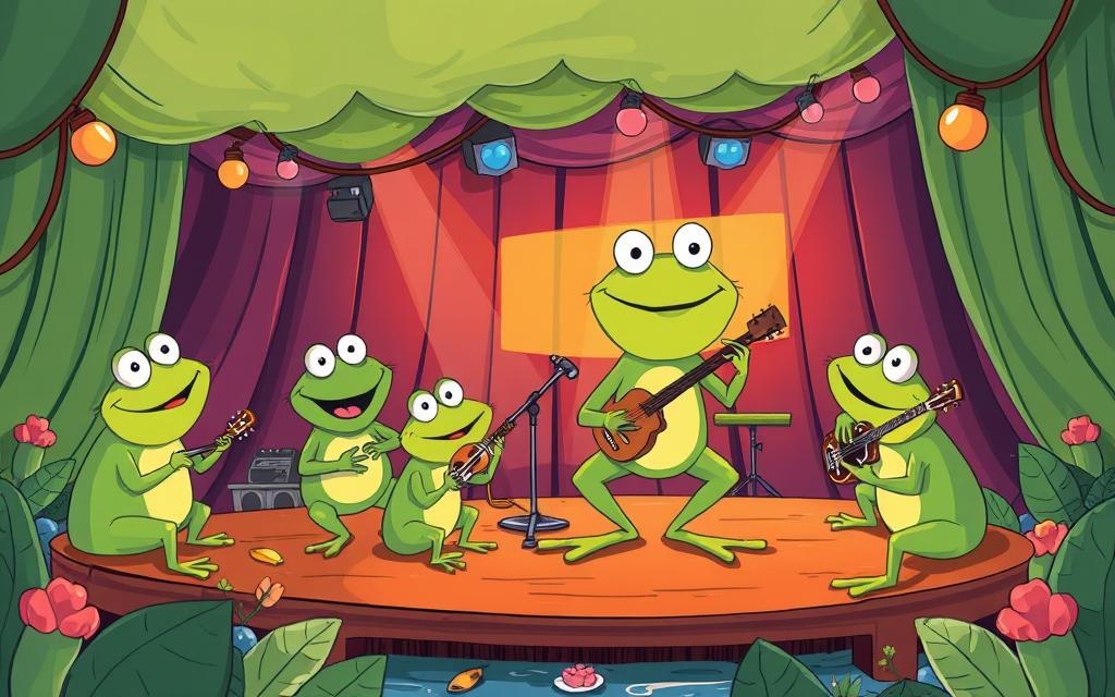 Ein Bild von Senior Frogs mit einer Bühne und Unterhaltung