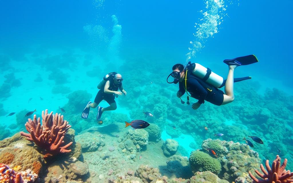 Ein Bild von Tauchern in der Nähe des Parrot Reef in Paphos