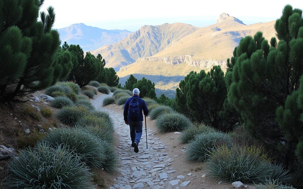 Ein Bild von einem Wanderer auf einem Troodos-Gebirgs-Pfad