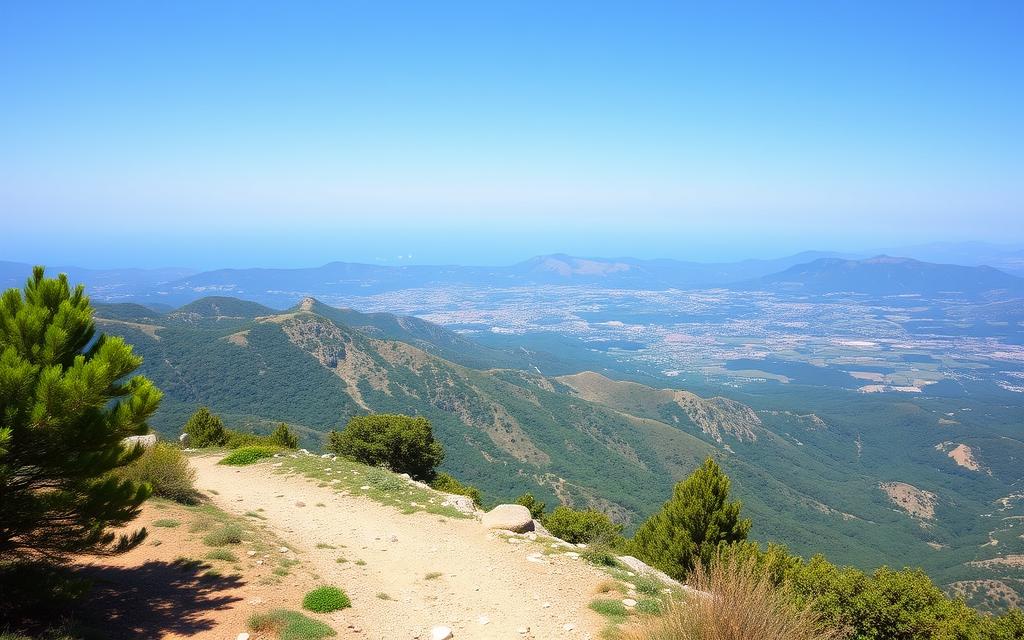 Ein Bild von einem Wanderweg im Troodos-Gebirge mit einem atemberaubenden Ausblick