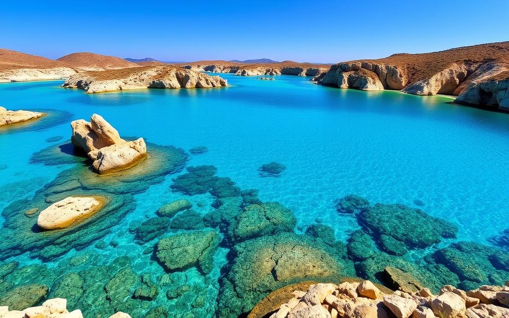 Generiere ein Bild von der atemberaubenden Blue Lagoon auf Zypern