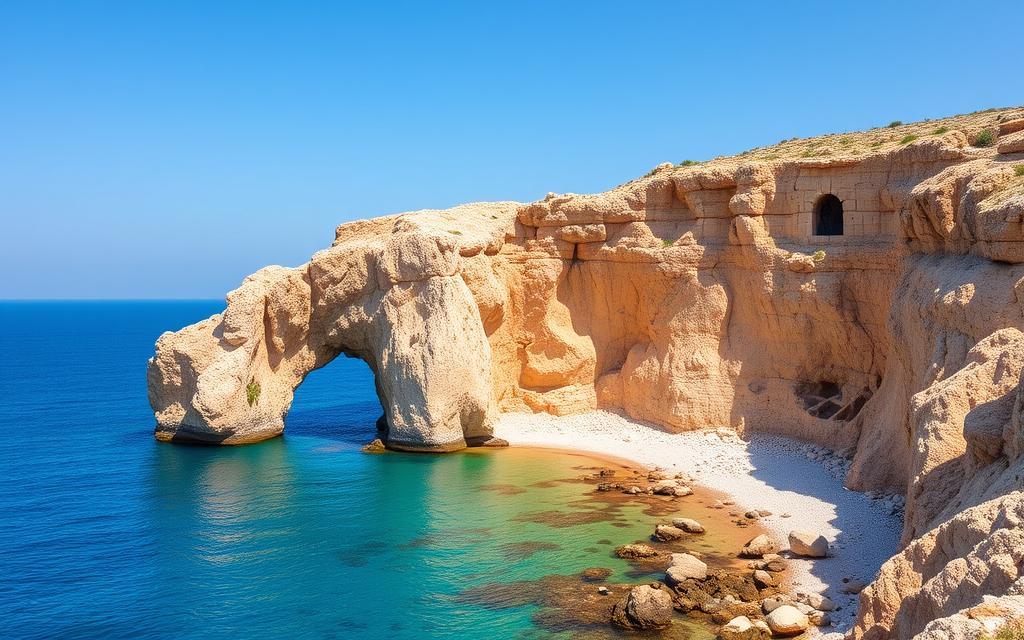 Generieren Sie ein Bild von Petra tou Romiou