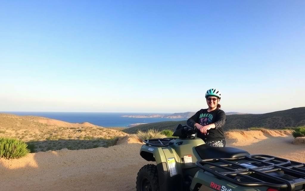 Generieren Sie ein Bild von einer Quad-Tour in Ayia Napa