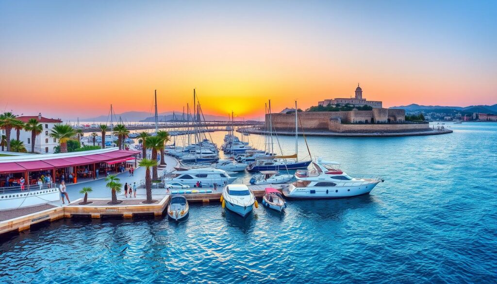 Blick auf den Hafen von Paphos vom Gaming-Paradies Studio