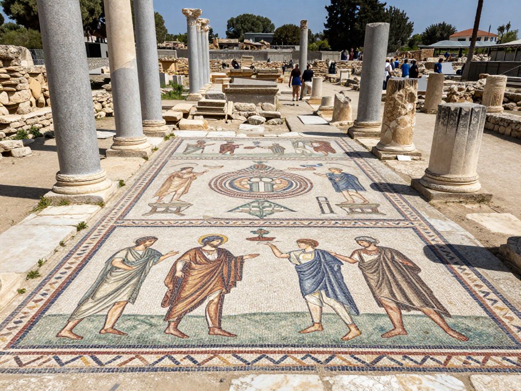 Archäologischer Park von Paphos mit antiken Mosaiken beim Zypern entdecken