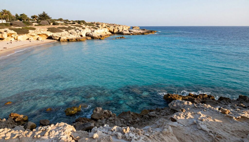 Blue Lagoon an der Akamas Zypern Halbinsel mit türkisblauem Wasser und felsiger Küste