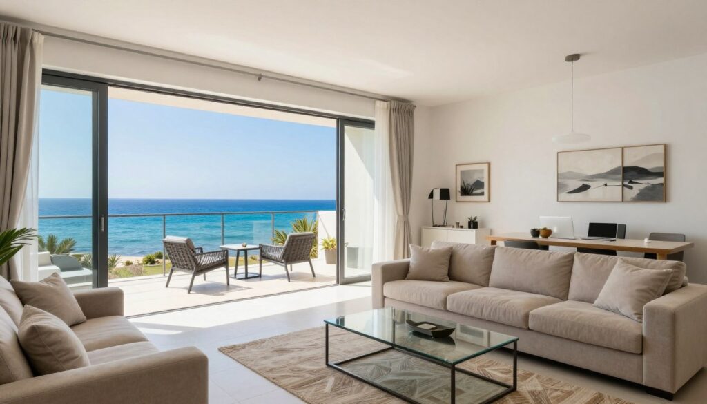 Modernes Ferienapartment auf Zypern mit Meerblick