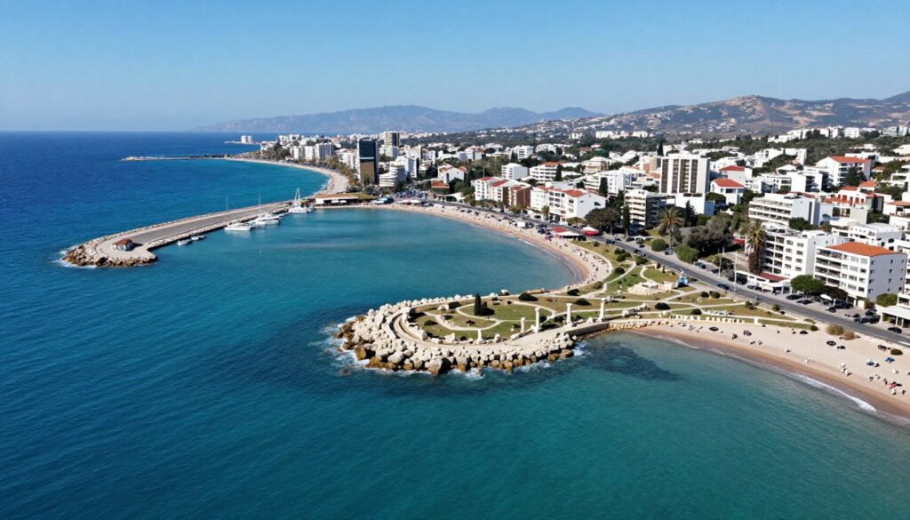 Panoramablick auf die Küstenregion von Paphos auf Zypern