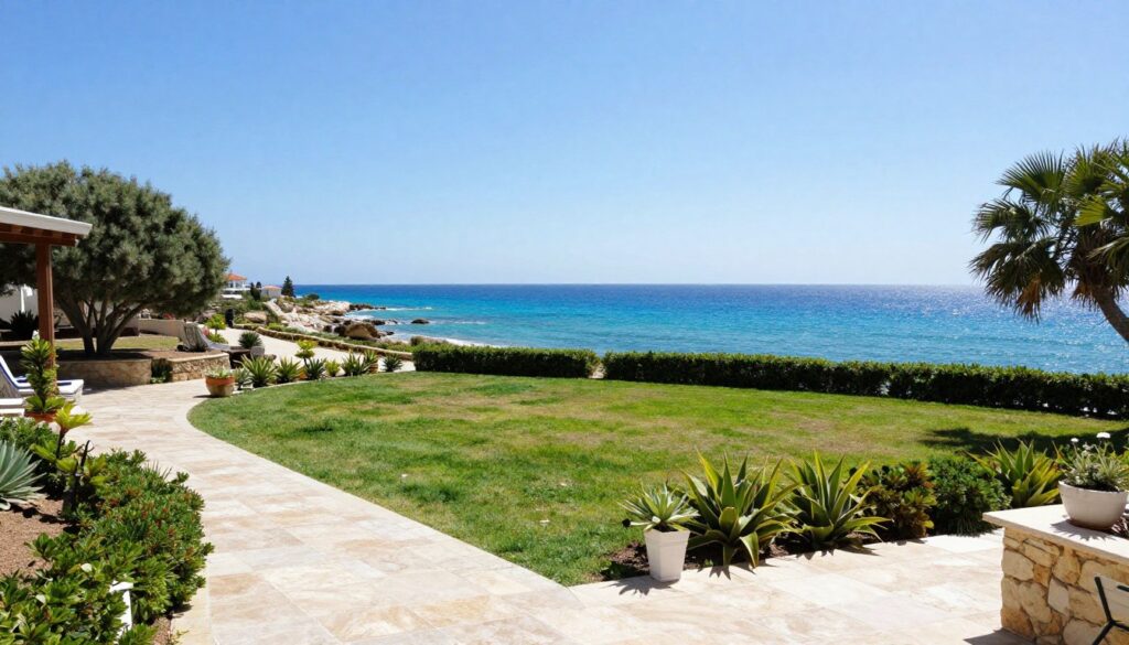 Perfekte Lage einer Ferienimmobilie auf Zypern mit Blick aufs Meer