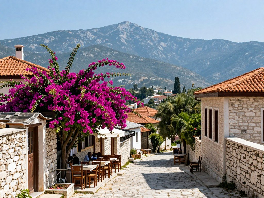 Traditionelles zypriotisches Dorf im Hinterland