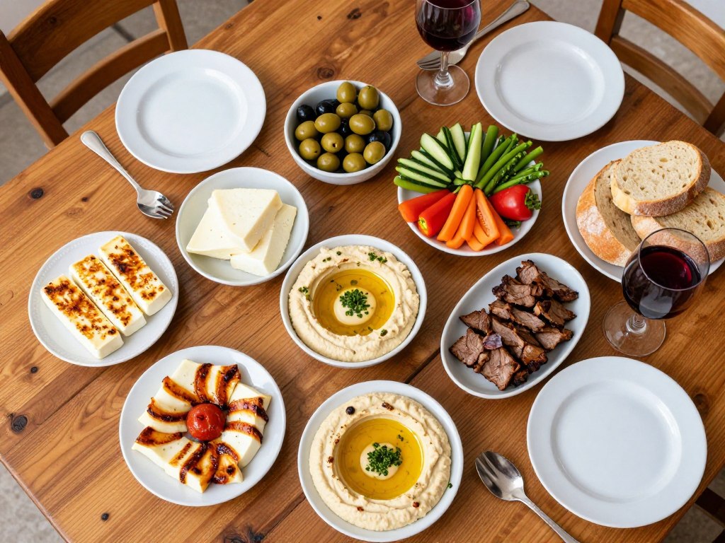 Traditionelles zypriotisches Meze mit verschiedenen Gerichten auf Zypern entdecken