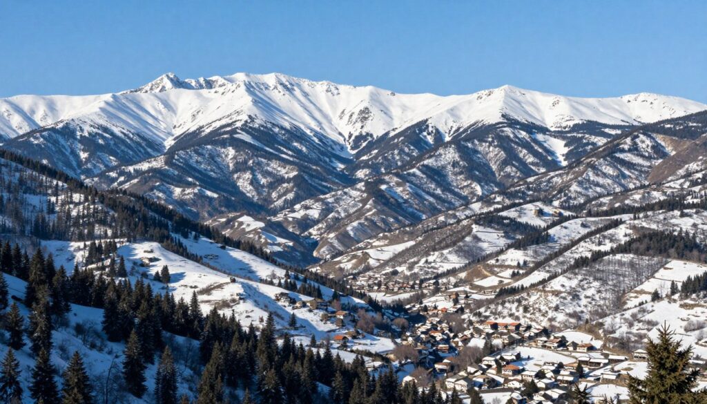 Verschneite Gipfel des Troodos-Gebirges im Winter auf Zypern entdecken